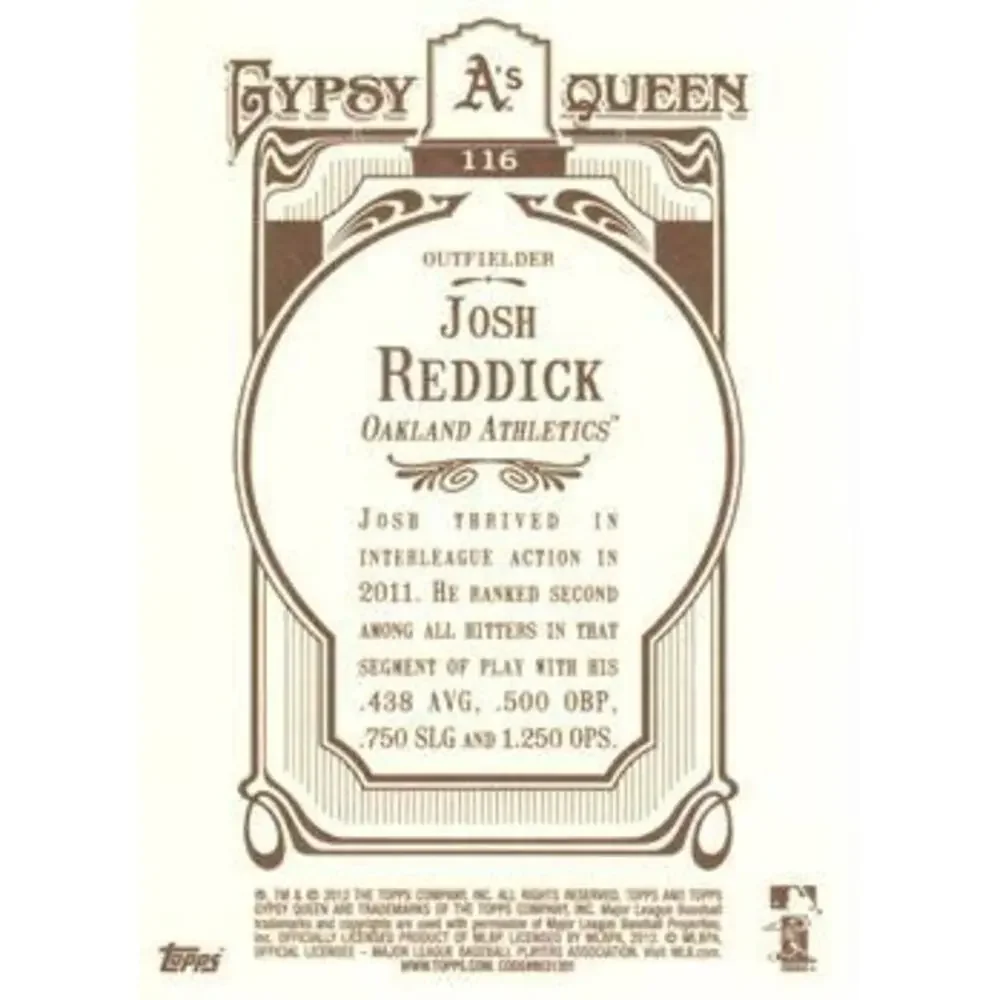 2012 Topps Gypsy Queen Josh Reddick # 116 Oakland Athletics